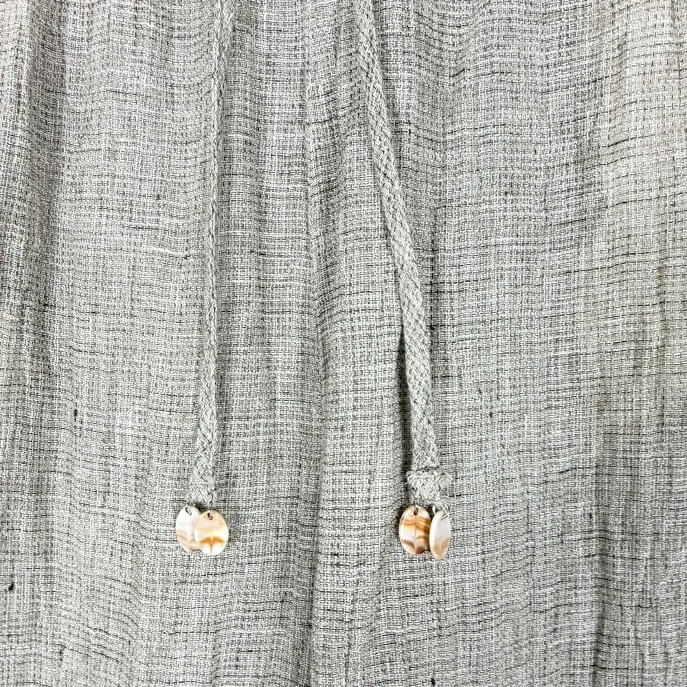 Nwot Zara Crinkle Wide Leg Linen Pant Small Embellished Drawstring